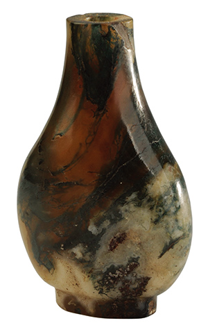 鼻煙壺　周楽元作　張作霖大人 辛卯年（1891） 周樂元作玻璃内畫牧牛圖鼻煙壺, SIGNED ZHOU